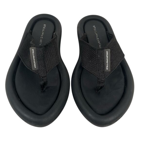 Stella McCartney size 38/ 8 US Air Slide Thong Flip Flop Black Sandals - Picture 5 of 12
